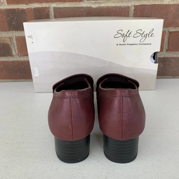 Soft Style Ginny Wine slip on Moc Toe Block Heeled Pump Women's US 7 M - Picture 5 of 10